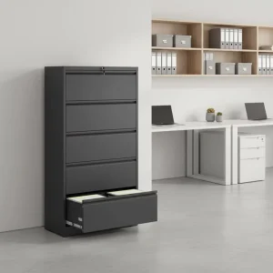 Under Desk Metal Lockable Modular 5 Drawer File Cabinet with Removable Storage for Home Office School Warehouse