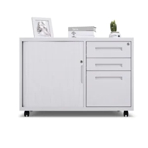 Under desk Office Filing Cabinet with 3 Drawers Steel Construction Lock Movable Design Modern Office Storage