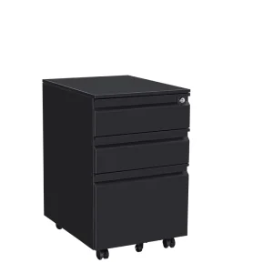 Under the Desk 3 Drawer Filing Cabinet with Wheels Office Sliding Metal Movable Base Mobile Pedestal File Cabinets