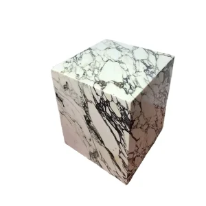 Unique Elegance Living Room Decor Natural Stone Home Furniture High End Calacatta Viola Marble Plinth Bedside Cube Side Table