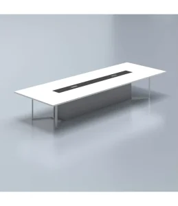 Unique Modern Eco Friendly Stainless Steel Base White Top CORIANS Solid Surface Conference Table Hotel Home Office School Use