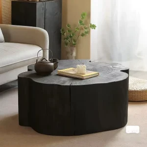 Unique Natural Wood Live Edge Tree Trunk Solid Wood Modern Minimalist Coffee Table for Living Room Home Furniture