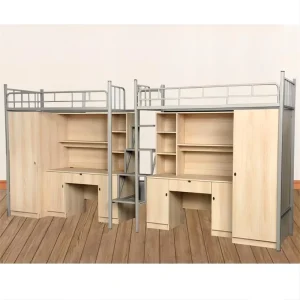 University College Dormitory Bunk Bed with Melamine Cabinet