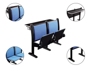 University High School Classroom Wooden Fabric Folding Student Chair Classroom School Sets for Student Desk and Chair Products