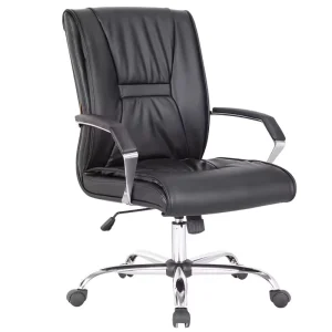 Upholstered Armrest Adjustable Leisure Executive Leather Office Chair