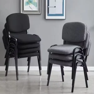 Upholstered Seat Armless Reception Chair Stackable Guest Chairs for Waiting Rooms Conference Rooms Hotels