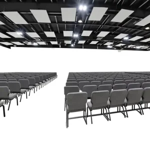 Upholstered Stackable Church Chair Metal Auditorium Seating Theater Furniture for Church Hall Lobby