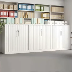 Upright Steel Roll up Door Cabinet Large Capacity Lockable Office File Cabinet Commercial Thickened Roll Door Locking Cabinet