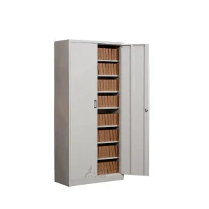 Used Heavy Duty Office Steel Storage Cabinet Eight Tiers Seven Adjustable Shelves Grey Metal with Locks Filing Cabinet