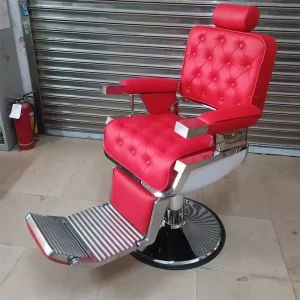 Utopia New Hydraulic Barber Chair in Red 1 Piece Made of Synthetic Leather Sale in Malaysia