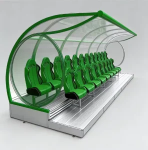 VIP Football Team Shelter Stadium Bleachers Chair Outdoor Movable Soccer Deluxe Portable Dugouts Substitute Bench High Strength