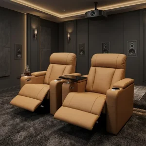 VIP Home Theater Furniture Electric Leather Recliner Sofa Chair Media Room Villa Movie Theatre Single Seat Reclining Seating