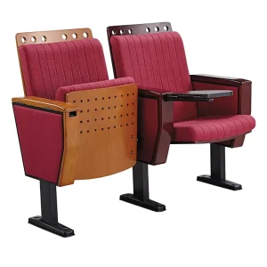 VIP Lecture Hall Seats Theater with Writing Pad Upholstered Fabric for Church School Conference Room