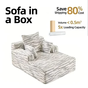 Vacuum Compressed Compact Fabric Single Sofa Bed Sleeper Chair for College Dorm Studio Apartment Office Nap