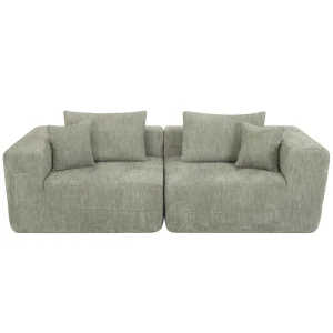 Vacuum Compressed Eco Friendly Modular Customizable Modern Corduroy Fabric Sponge Sectional Sofa Bed Set for Living Room