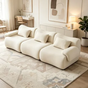 Vacuum Compressed Modular Sectional Kids Sofa All-Sponge Frameless Toddler Couch Modern Design for Living Room Hotel