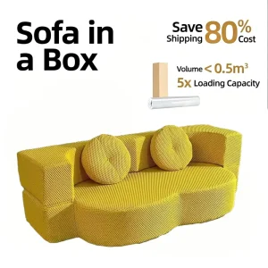 Vacuum Compressed Modular Sofa Bed Convertible Sectional Sleeper Lounge for Hotel Office Studio Apartment