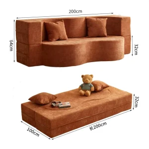 Vacuum Compressed Modular Sofa Set Small Apartment Straight Row Sponge Filled Folding Single Double Sofa Bed