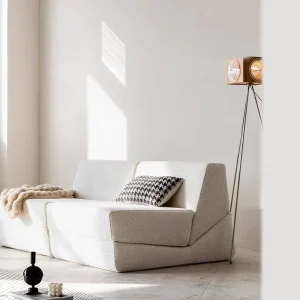 Vacuum Compression Square One Seat Sofa for Small Apartment Hotel Use High Density Sponge Filling Composite Fabric Cover