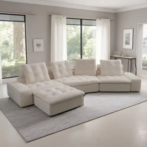 Velvet 7 Seater Modular Sectional Sofa with Reclining Features for Living Room Apartment Hotel Mall or Villa