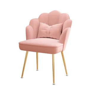 Velvet Accent Living Room Chair with Customizable Height Metal Legs for Dining Bedroom for Hotels