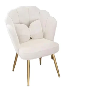 Velvet Accent Makeup Chair with Metal Legs Height Customizable for Living Room Dining Bedroom for Hotels