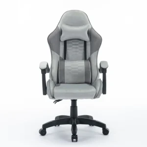 Velvet Fabric Wood Steel Frame Black PP Base Ergonomic Gaming Chair with Reclining Armrests