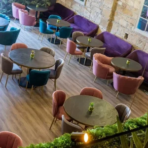 Velvet Hotel Furniture Restaurant Table and Chair Set Wine Bar Cafeteria Furniture Leather Restaurant Booth with 3D Service