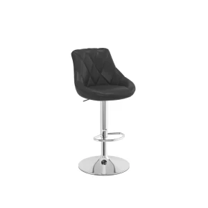Versatile Premium White Tufted Modern Velvet Bar Stool Swivel Adjustable Height Iron Base for Living Room Bedroom Home Kitchen