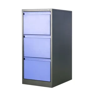 Vertical 3 Drawer Steel File Cabinet for A4 F4 Hanging Folders Recessed Handle Office Storage Cabinet with Lock for Home Office