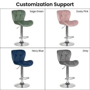 Vertical Ribbed Adjustable Bar Stools Metal Base Leather Seat for News Broadcast Studio Luxury Fashion Design Atelier
