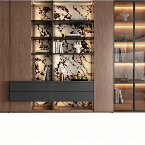 Villa Floor Mount Metal Handles Bookcase Cabinet School Villa Luxury High Quality Hinged Door