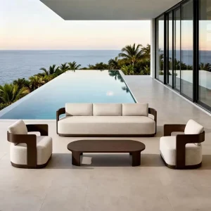 Villa Outdoor Furniture Sofa Patio Outdoor Furniture Garden Sofa Set Luxury Resort Outdoor Furniture Hotel Aluminum Outdoor Sofa