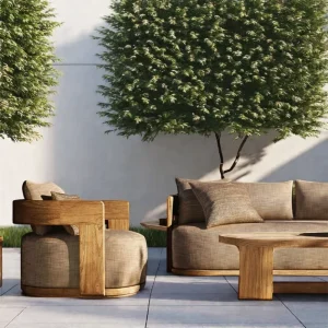 Villa Outdoor Sofa Set Resort Outdoor Furniture Set Modern Hotel Teak Outdoor Furniture Garden Sofa Set Patio Teak Outdoor Sofa