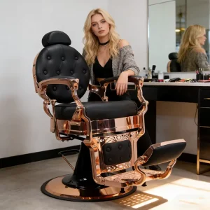 Vintage Barber Chair All Purpose Heavy Duty Hydraulic Recline Salon Beauty Styling Chair Retro 360 Degree Swivel