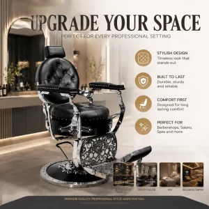 Vintage Barber Chair Frame Heavy Duty Hydraulic Barber Chair Base Retro Salon Chair Spare Parts Metal Chair Structure
