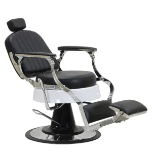 Vintage Barber Chair Heavy Duty Stainless Steel Salon Chair PU Leather Seat Modern Beauty Salon Spa Reclining Swivel Barbershop