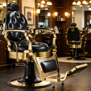 Vintage Barber Chair Professional Reclining Shaving Hair Cutting Chair Heavy Duty Hydraulic Salon Chair for Barbershop