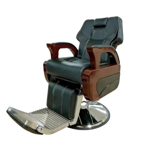 Vintage Barber Chair Stainless Steel Armrest Ergonomic Reclining Hydraulic Massage Foldable Salon Chair Durable