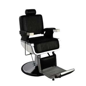 Vintage Black Barber Chair Heavy Duty Hydraulic Pump Reclining 360 Degree Rotation Wood Salon Spa Equipment for Living Room