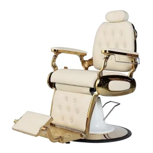 Vintage European Style High end Metal Reclining Swivel Barber Salon Chair with Armrests