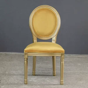 Vintage French Style Louis Chair Classic Solid Wood Frame with Thicker Cushion Home Dining Room Chair Foshan