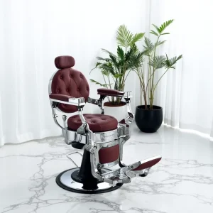 Vintage Heavy Duty Barber Chair for Men Synthetic Leather Hairdressing Shaving Equipment for Beauty Salons and Barber Shops