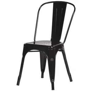 Vintage Industrial Hotel Bistro Cafe Restaurant Dining Metal Stackable Chairs Retro Design Iron Chair for Sale