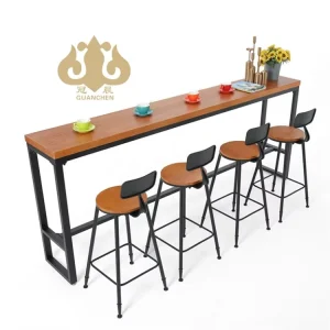 Vintage Industrial Loft Style Swivel Bar Stool with Table