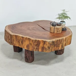 Vintage Industrial Solid Wood Live Edge Coffee Table Live Edge Furniture Rosewood Massive Coffee Tables