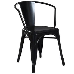 Vintage Industrial Style Stackable Outdoor Furniture Chairs Iron Metal Restaurant Chair for Heavy People