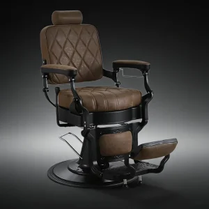 Vintage Luxury Hydraulic Salon Chair Beauty Hair Styling Furniture for Men Metal Equipment for School Use