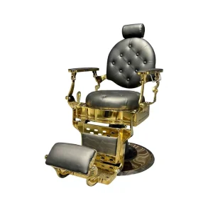 Vintage Men’s Oil Head Chair Barber Shop Chair Hair Salon Special Reclining Shaving Chair Perm Dyeing Hairdressing Chair Metal