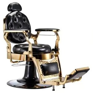 Vintage Metal Barber Chair for Barber Shop Commercial Salon Furniture Light Luxury Design Rotation Lifting Features